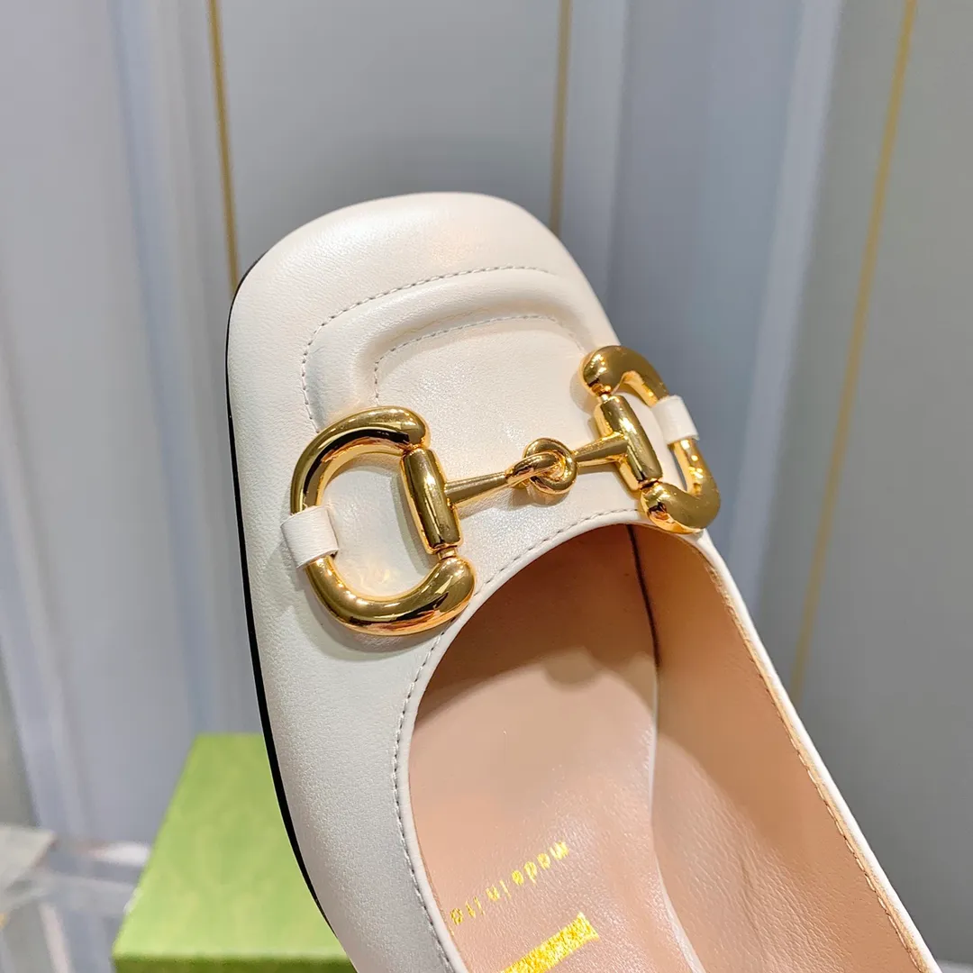 👟👟Ex-factory price 480👟👟 2023 latest upgraded version 〰️GUCCi Gucci 🆕2023 early spring new style horsebit ugly thick heel shoes/sandals Heel height: 7.5CM Outsole: Italian leather sole Size: 35-39 (34.40.41 non-refundable)